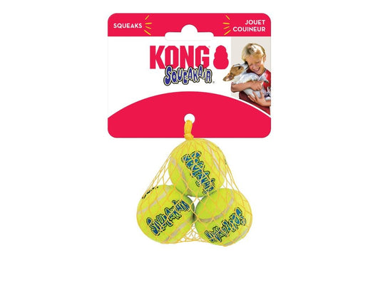 Kong Air Squeaky Tennis Ball Extra Small 3 pack