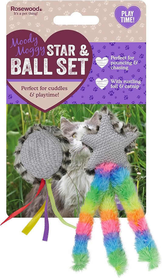 Rosewood Star & Ball Set Cat Toys