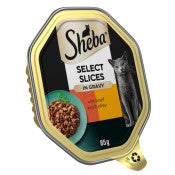 SHEBA Select Slices Cat Tray with Beef and Turkey in Gravy 85g