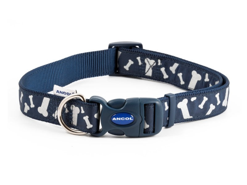 Reflective Blue Bone collar