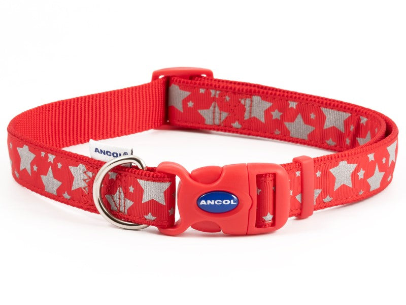 Reflective Red Stars Collar